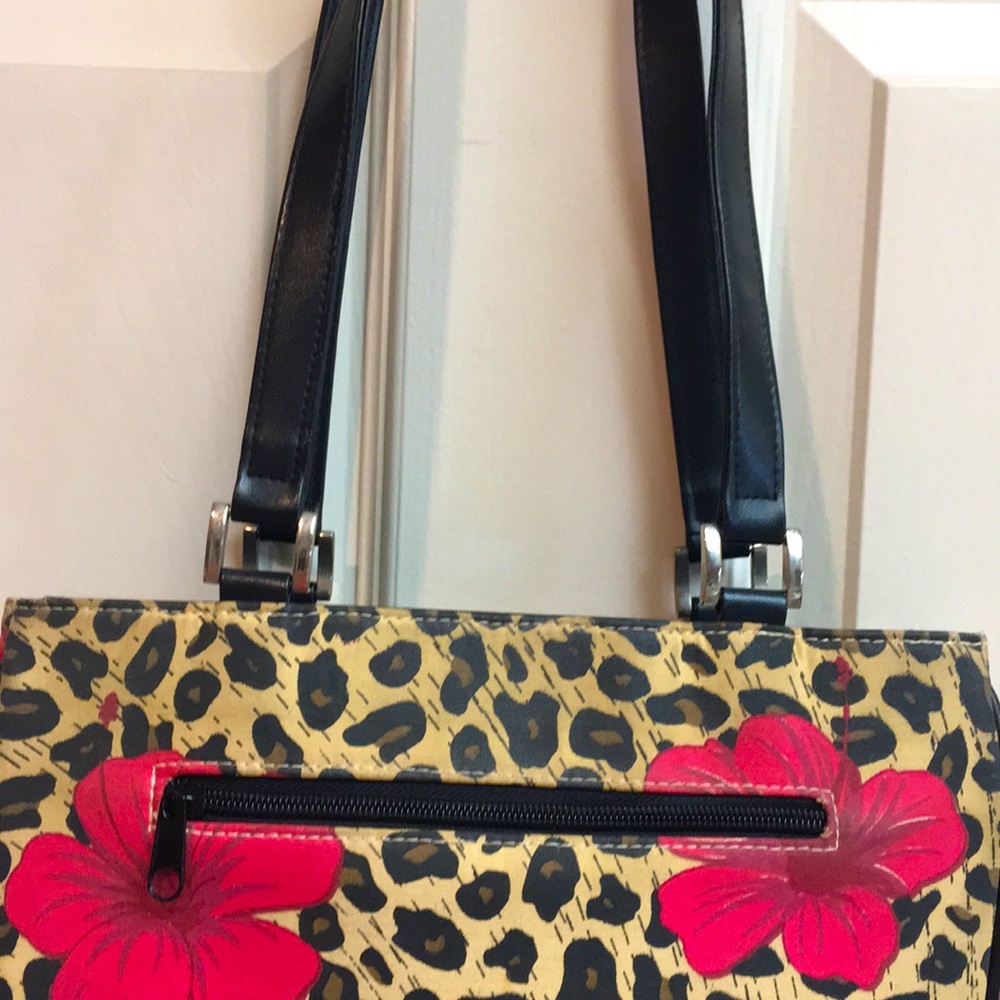 Leopard/ Sequin Hibiscus 🌺 Shoulder Bag - Picture 4 of 11
